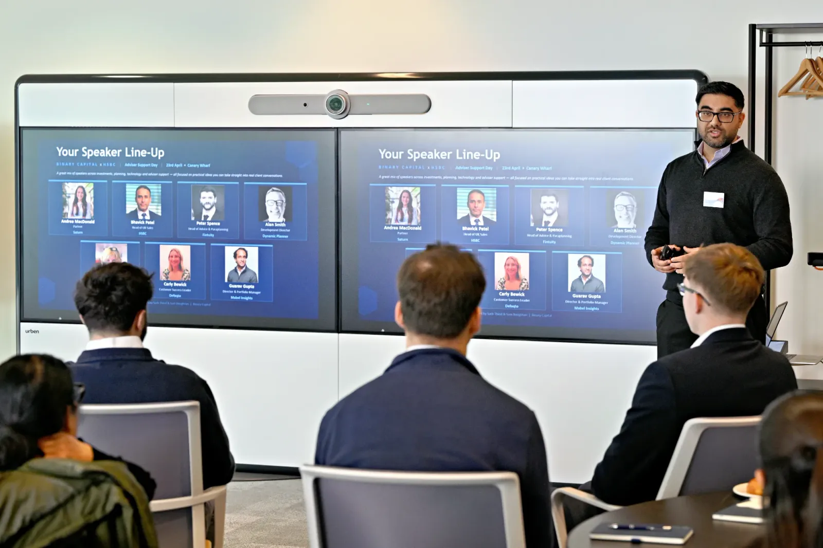 Binary Capital presenting to advisers at an industry seminar